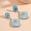 New Enamel Ocean Shell Stud Earrings for Women, Fashionable Minimalist Irregular Floral Summer Versatile Earrings