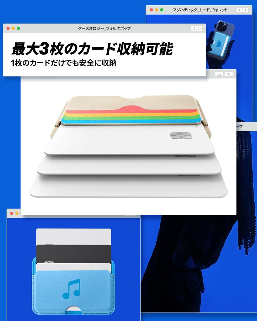 Caseology Folder Pop MagSafe Compatible Card Case with Silicone 3 Card Compatible with iPhone and 12 Card Holder MagSafe Card Case Nano Pop Non-Slip