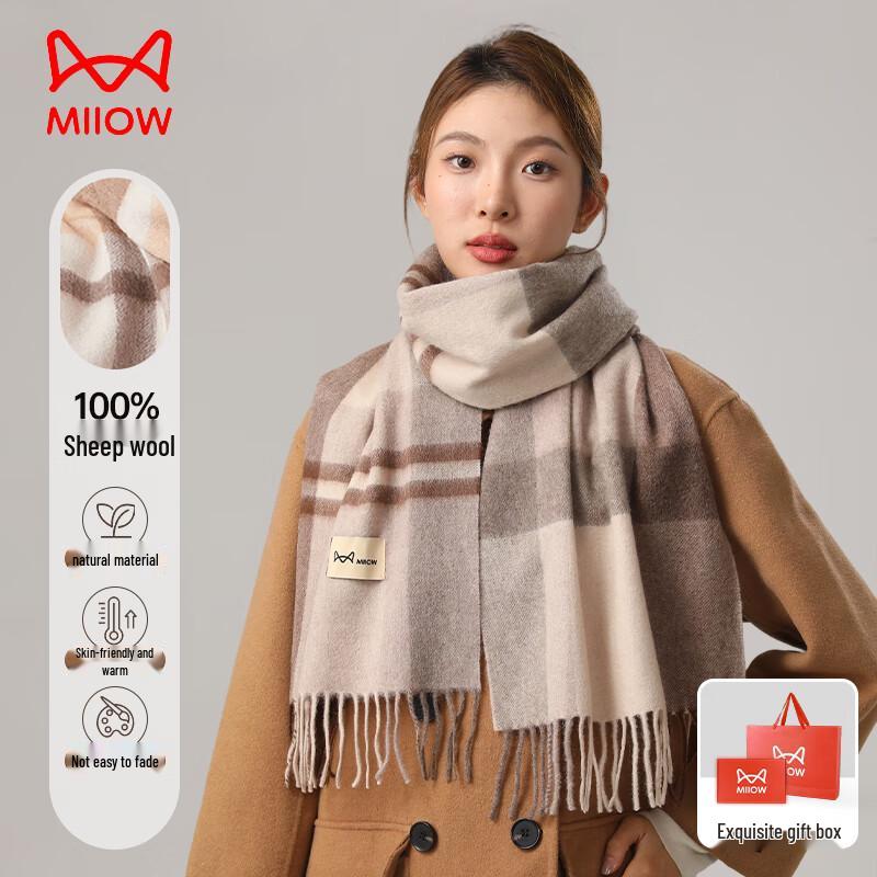 

MiiOW Women s 100% Wool Winter Scarf & Shawl