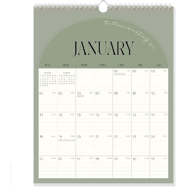 Guasslee Wall Calendar 2026-2027, Vertical Wall Calendar 2026, Jan. 2026-Jun. 2027, 18-Month Paper Calendar Spiral Bound, Monthly Planner Wall for белый