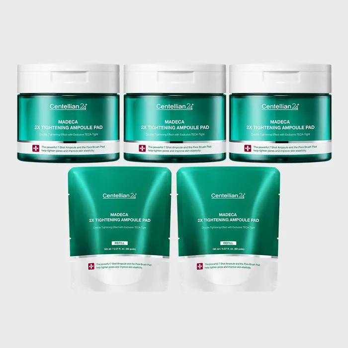 CENTELLIAN24 Madeca Double Tightening Ampoule Pad 3+Refill 60 Sheets 2 Pores Skin Elasticity Whitening Wrinkle Care Radiance Lifting