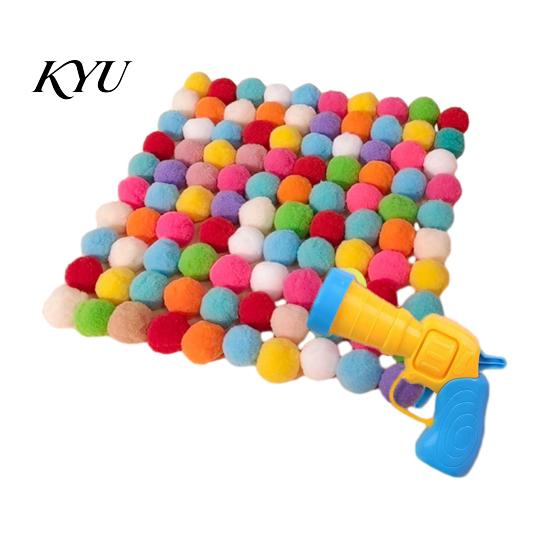 Indoor Cat Exercise Toys Ball Launcher Toy, Plush with Soft Fuzzy for Hunting Balls, Interactive Fetch Toy Bored Cats Kittens Automatic Interaction