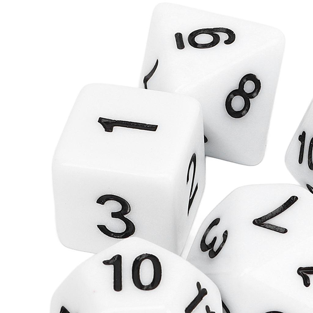 21Pcs Multi Sided Dice Set Waterproof Safe Practical Puzzle Tabletop Game Polyhedral Dice Kit White