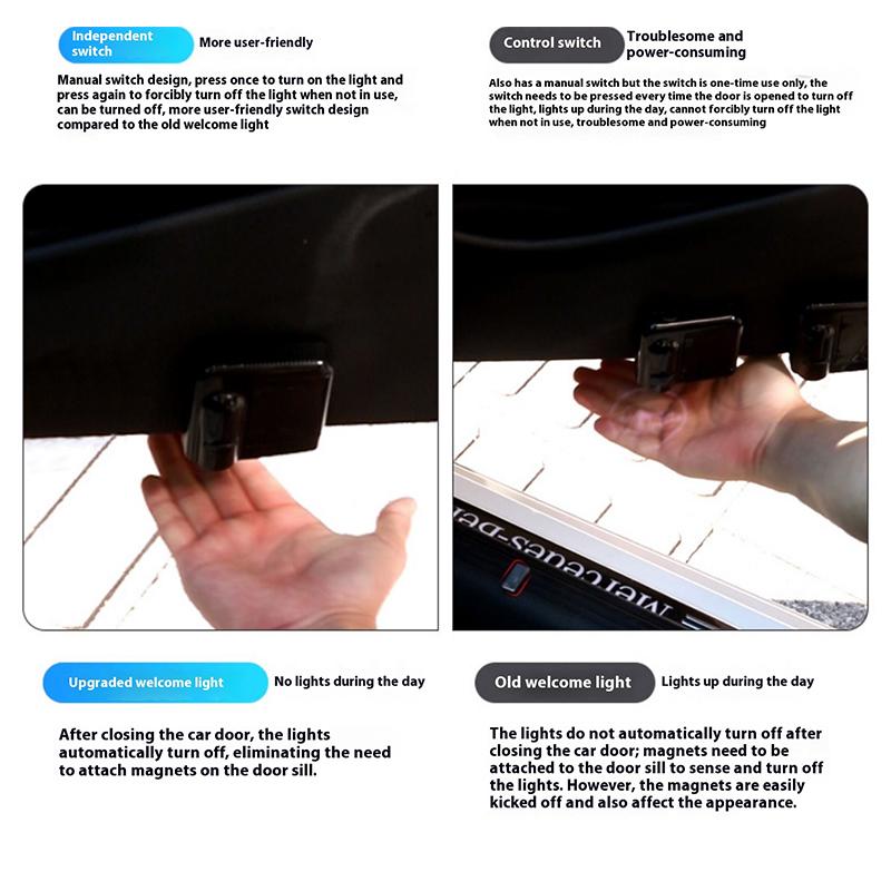 ZDVK6 2Pcs Wireless LED Car Door logo Projector Lamps Welcome Lights For Skoda VRS Octavia Fabia Kamiq Karoq Kodiaq Rapid Superb