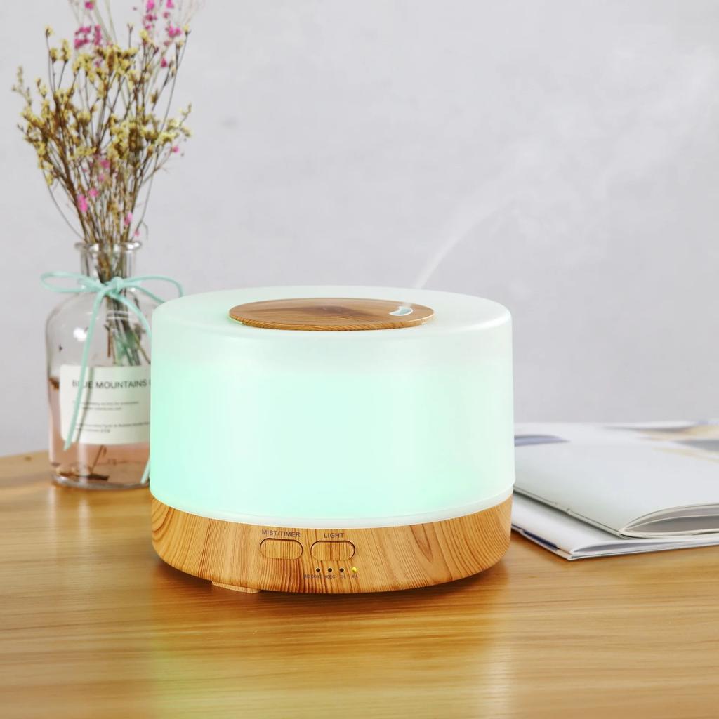 Diffuser For Home 500ML Home Aromatherapy Diffuser  Essential Oil Ultrasonic Diffuser With Remote Control  7 LED Color Changing