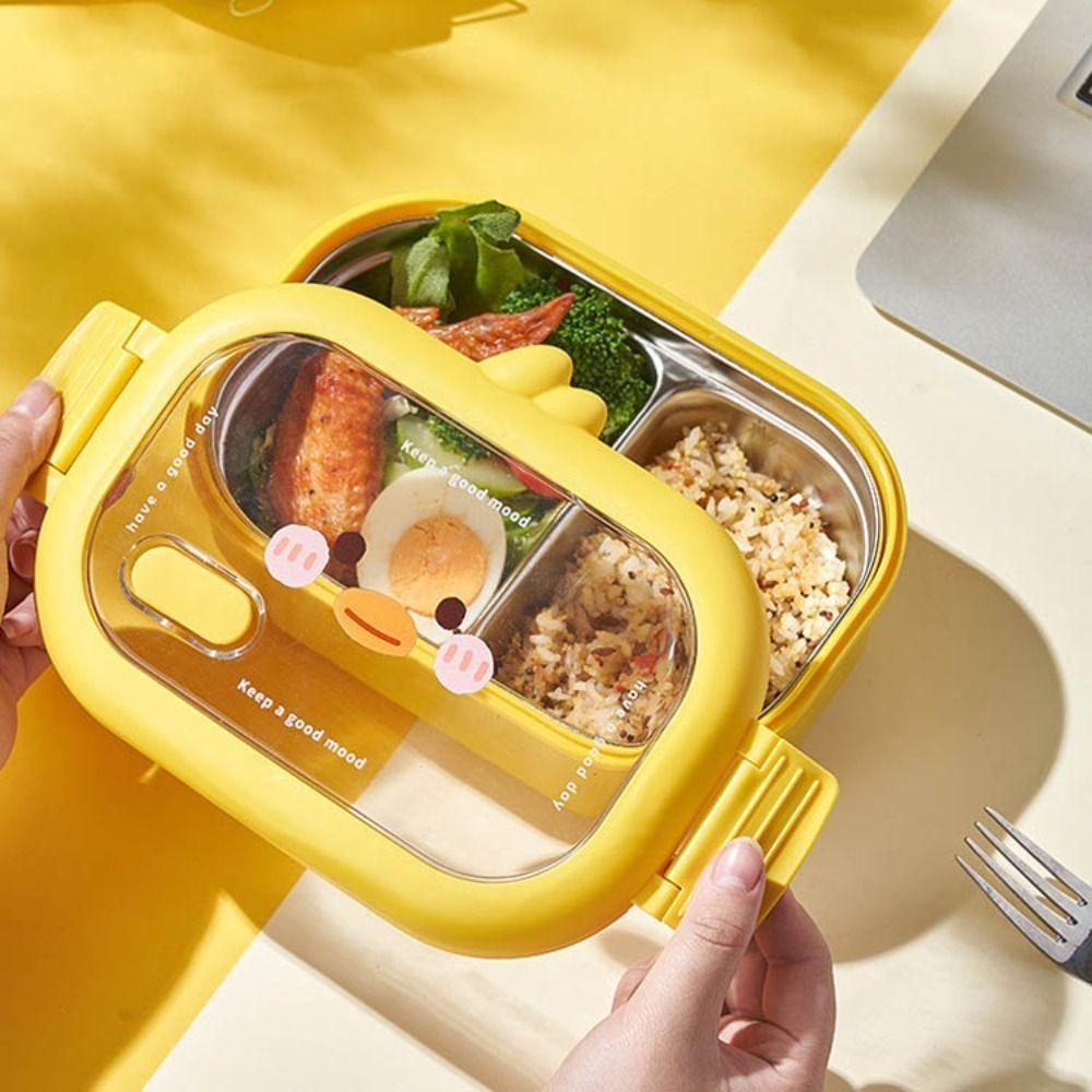 

Stainless Steel Lunch Container 1000ml Food Storage Box Portable Duckling Lunch Box Students Duckling Lunch Box
