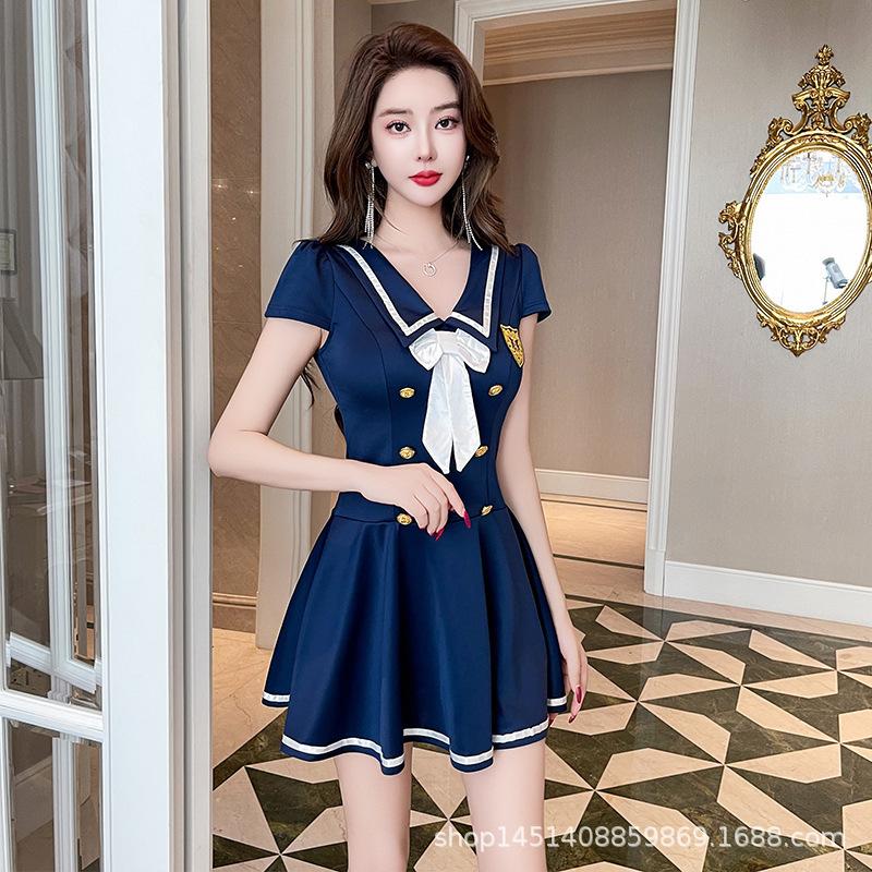 Sexy Dress 2026 New Style, Waist-cinching Slimming Belly-covering Short A-line Skirt, Nightclub Technician Workwear
