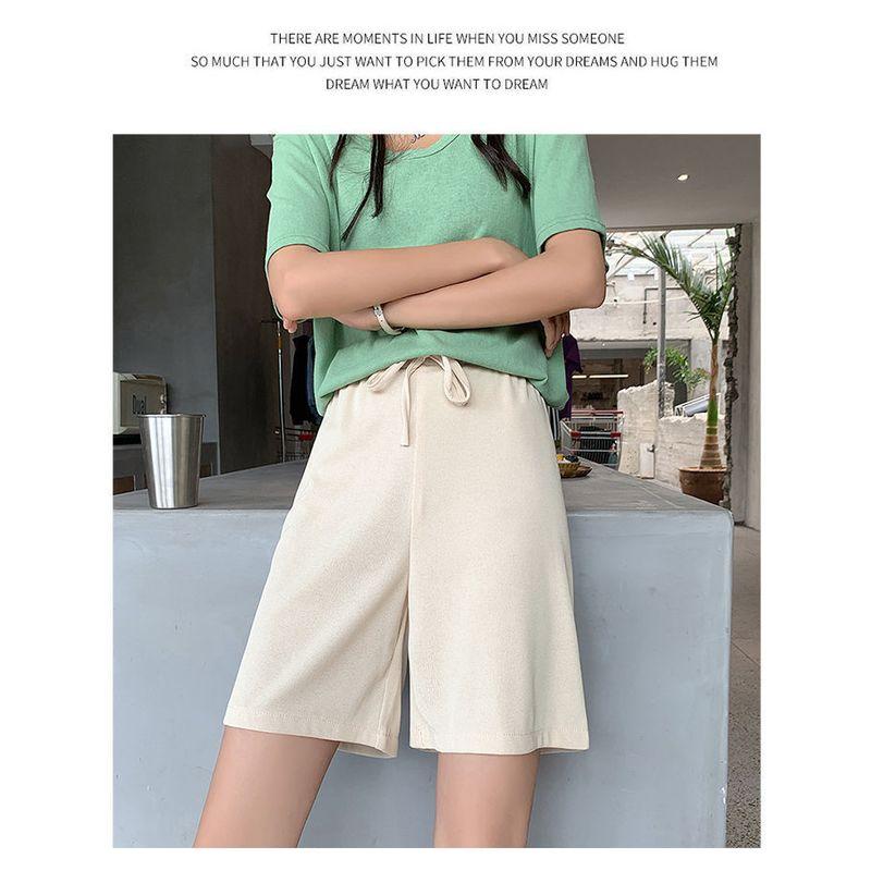 

Брюки с высокой талией, вертикальные, средней длины, тонкие, свободные, с высокой посадкой, ниспадающие прямые шорты 02 XL