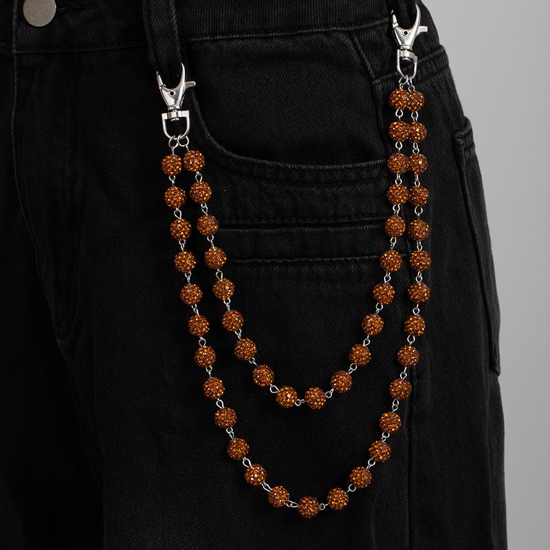 Catena Vita da Donna di Alta Gamma con Strass e Perline Ceramiche Colorate
