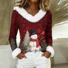 Long Sleeve Shirts For Women Cute Tops Christmas Prints Tees Blouses Casual Plus Size Basic Tops Pullover