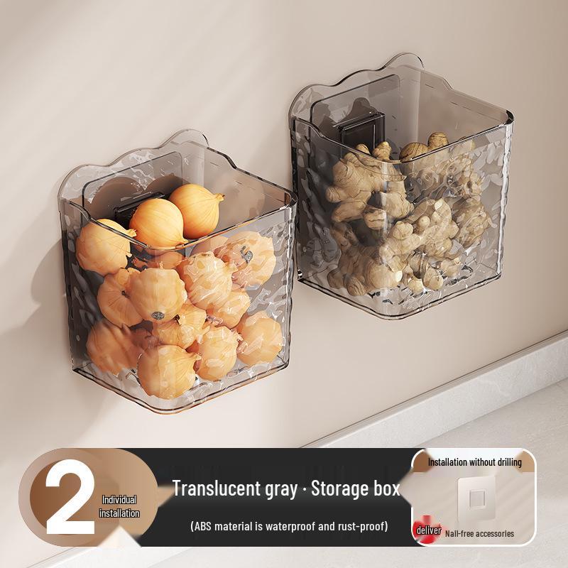 Wall-Mounted Kitchen Storage Basket for Spices & Gadgets