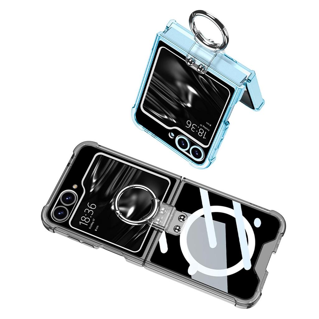 Samsung Flip6 Foldable Phone Case: Anti-collision Protective Cover with Airbag, Finger Ring, and Wireless Charging Compatibility