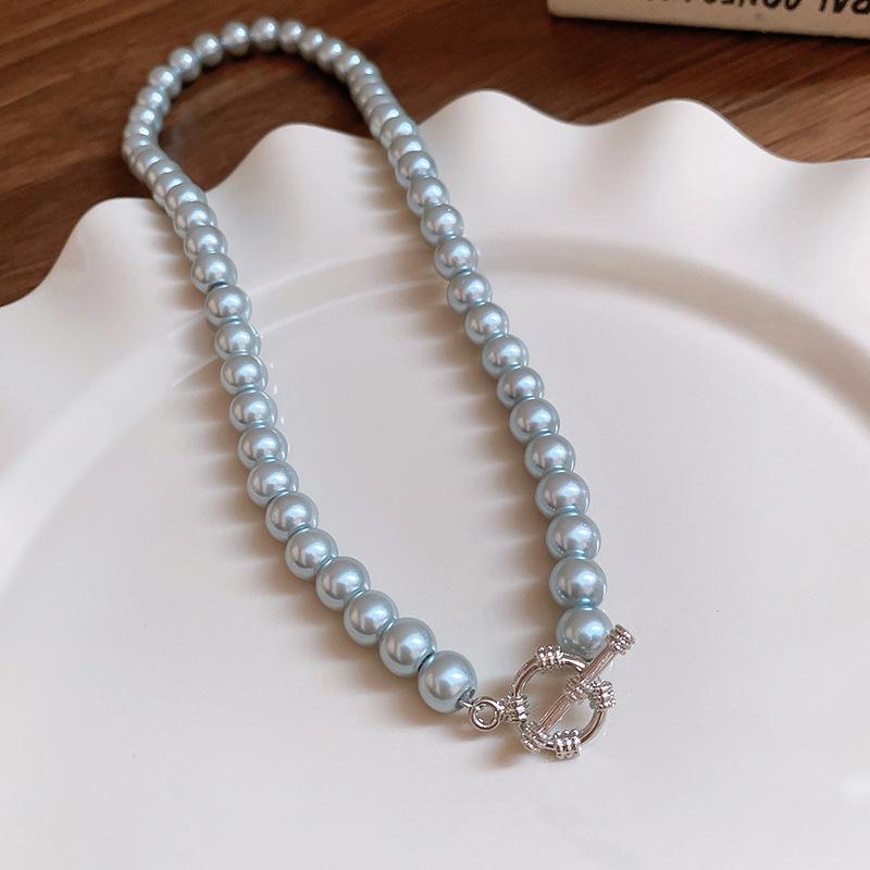 French Vintage Baroque Pearl Necklace Summer Niche Premium Sense Clavicle Chain Light Luxury Versatile Necklace Women