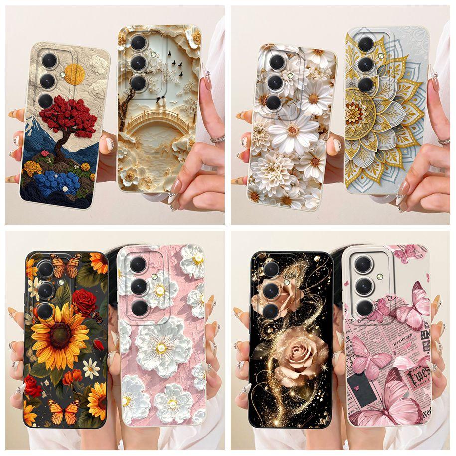 For Samsung Galaxy A24 4G Case SM-A245F Popular Flower Soft Protection Cover For Samsung A14 A34 A54 5G A546B A346B A146B Bumper