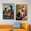 Lucrări de artă celebre Gustav Klimt Postere de pisică Pictură pe pânză Animale drăguțe abstracte Poză de artă de perete retro pentru camera de zi Decor