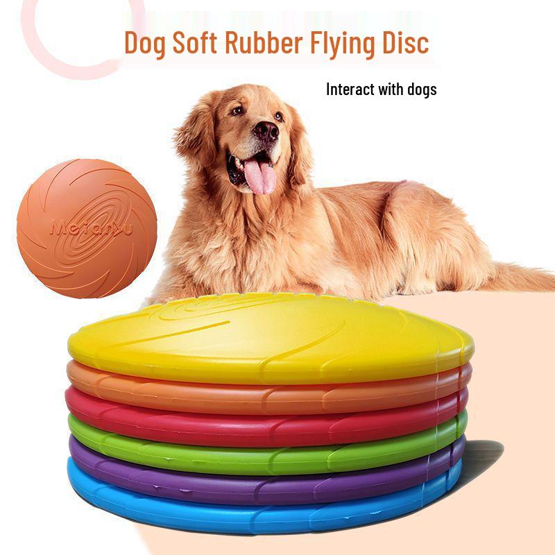 Silicone Bite-Resistant Floating Dog Frisbee Toy for Training Border Collies & Large Dogs