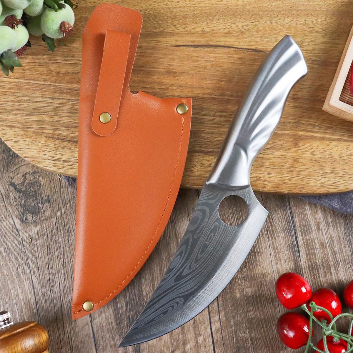 

Нож для обвалки Бытовой кухонный нож Нож для нарезки ломтиками Нож для мяса Острый нож для мясника A with cover