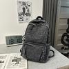 Schoolbag Retro Washed Denim Backpack College Student Couple American Street Style Class Travel Relaxation Backpack