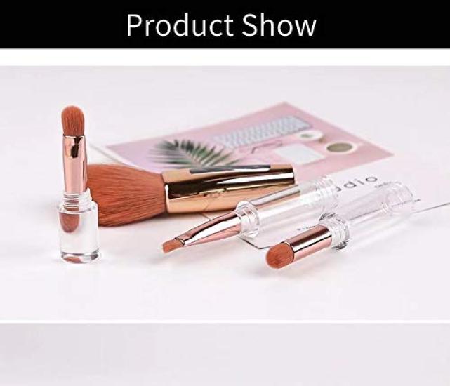 Cute and Portable Makeup Brush Set with a Dedicated Makeup Pouch 4-in-1 (pink)