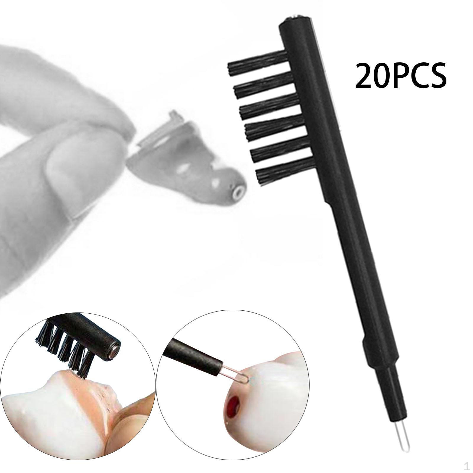 

20 шт. Щетки для чистки слуховых аппаратов, удаление ушной серы, гарнитура, наушники, практичные Six Hole Brush