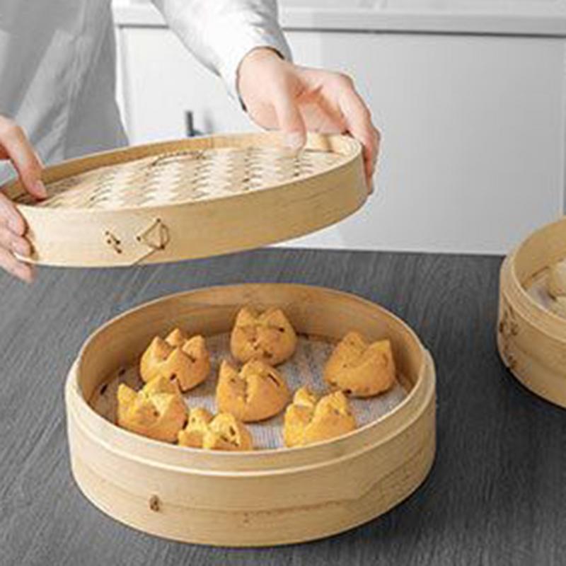 10Pcs Round Non Stick Silicone Steamer Pad 24/26/28cm Reusable Dim Sum Paper Restaurant Steamers Net Liner Kitchen Cooking Tools