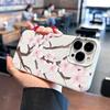 Cartoon Plum Blossom Phone Case For Iphone 15 14 Plus 17 16 13 12 11 Pro Max 17Air Shockproof Cover Funda Soft Coque