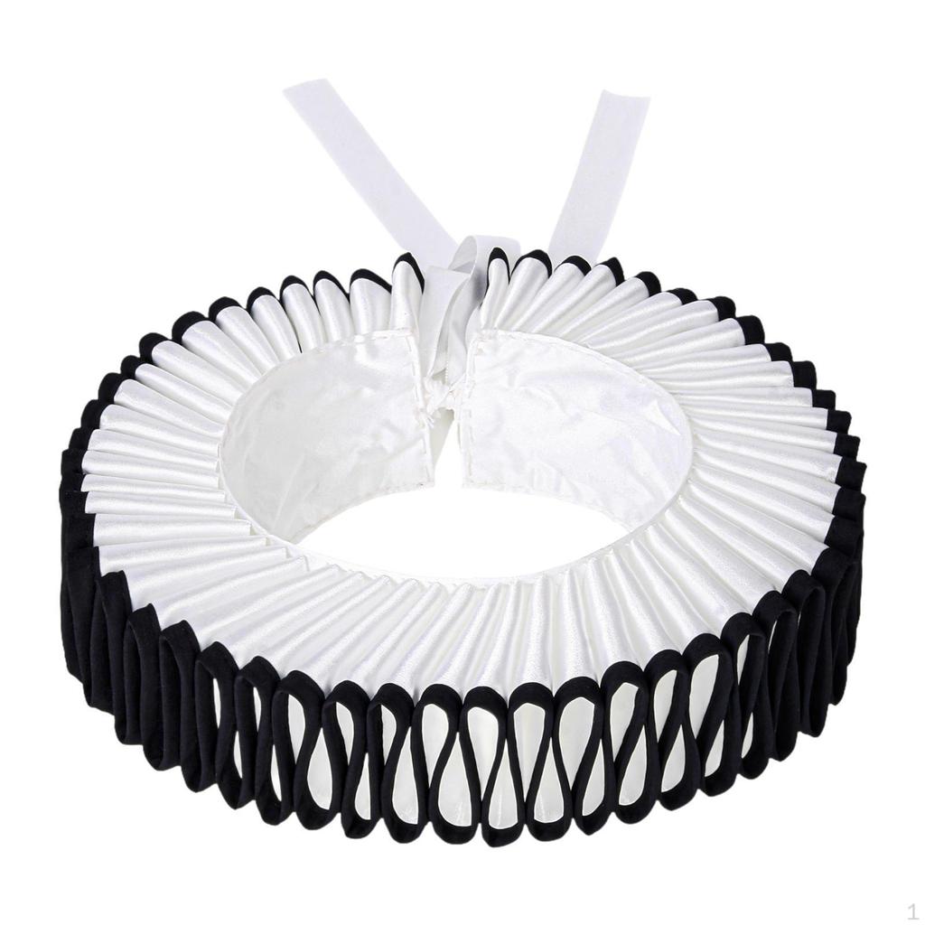 Elizabethan Clown Neck Ruffle Detachable Ruffled for Holiday Prop