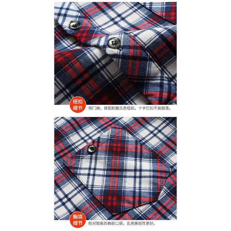 Men Winter Fleece Thickened Plaid Stand Collar Long Sleeve Business Casual Shirt