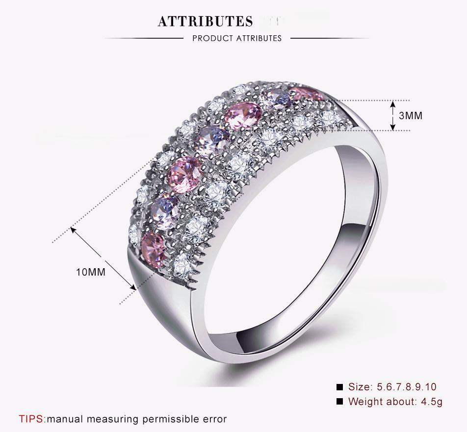 Czeska obrączka damska kolorowa biżuteria z cyrkoniami