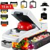 1-piece 15 In 1 Manual Vegetable Dicer with Replaceable Blades and Storage Bowl - Sturdy Plastic Food Chopper