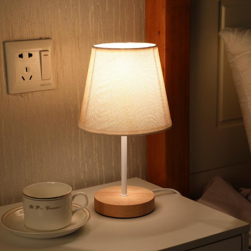 Led Bedside Lamp Night Light Desk Table Study Beside Room Bedroom Sleep Lighting Decoration Retro Pleated Sleeping