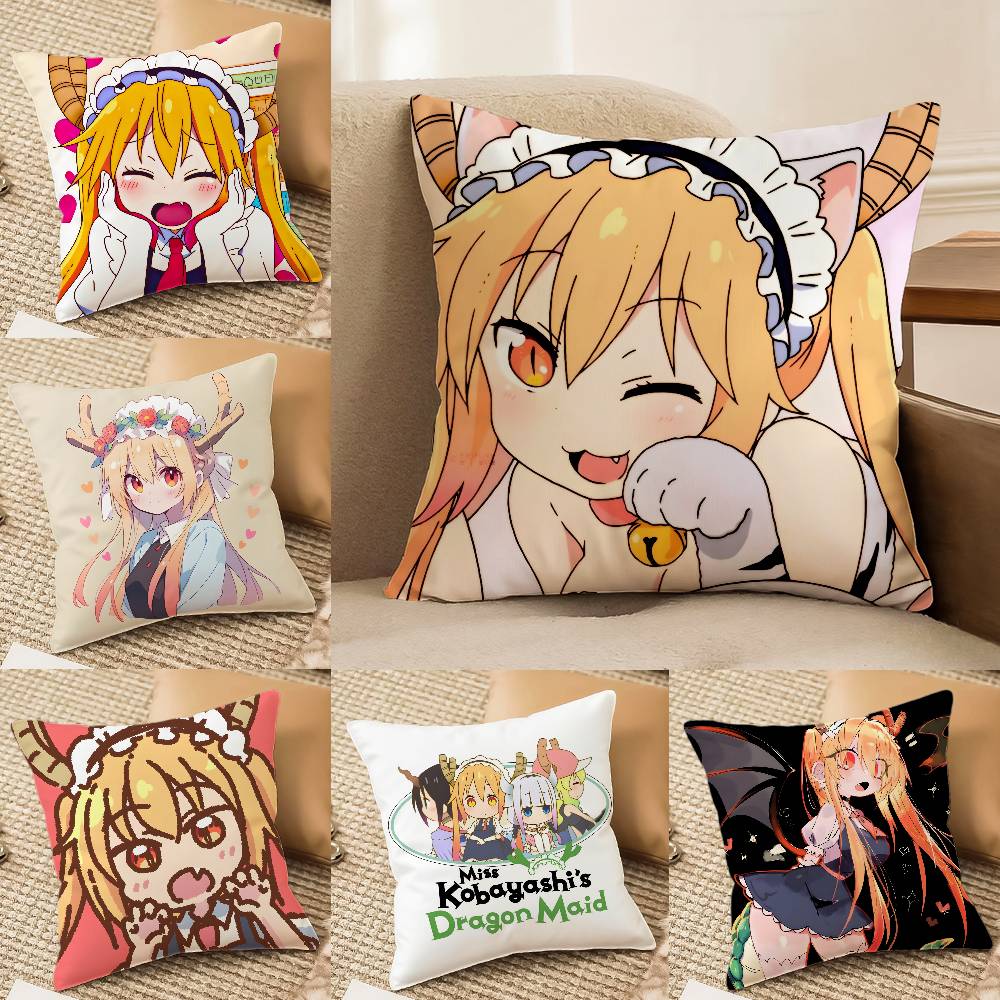 Miss Kobayashi’s Dragon Maid-B Anime Pillow Case Comfort Sofa Bed Silky Elegant Invisible Zipper Decorative Cushion Cover