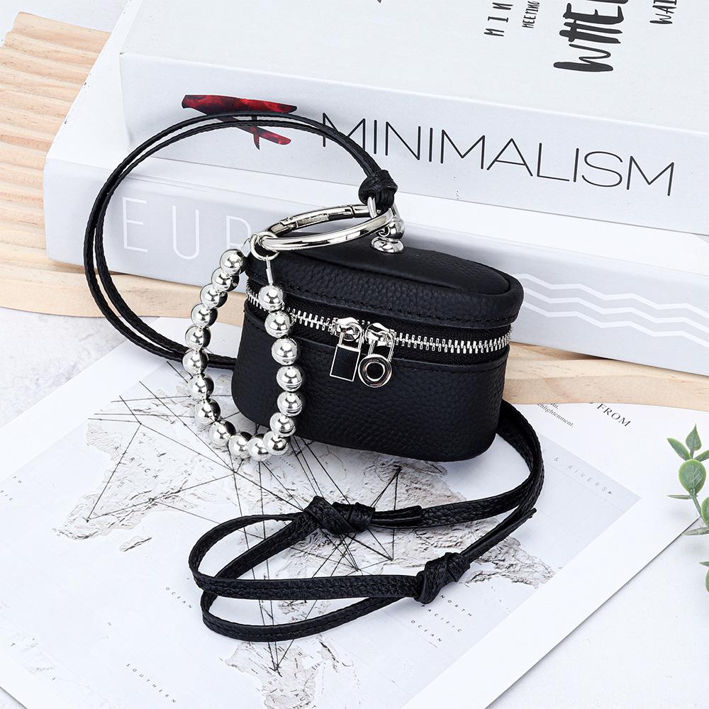 

Шарм для сумки из коровьей кожи высшего качества: Компактный кошелек для монет и держатель для наушников со шнурком