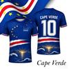 Camisa de futebol de Cabo Verde, estampa tropical 3D, tamanho família, adequada para crianças e adultos, para treino, fitness e corrida.