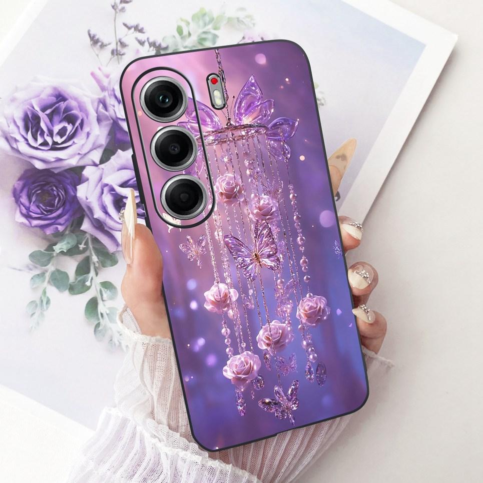 For Tecno Camon 40 Pro 4G 5G Camon40 CM5 Phone Case Colorful Butterflu Flower Women Girly Soft Silicone Casing Matte Back Cover