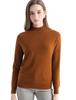 Women's Slimming Wool Long-Sleeve Half-High Neck Top - Solid Color, Versatile Basic