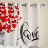 Valentine'S Day Love Flower Glass Bottle Window Curtains for Living Room Bedroom Curtain Modern Kitchen Blinds Drapes Curtains