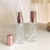 1pc 10ml Mini Refillable Crystal Clear Glass Spray Bottle - Sleek Fine Mist Perfume Atomizer with Rose Golden Cap