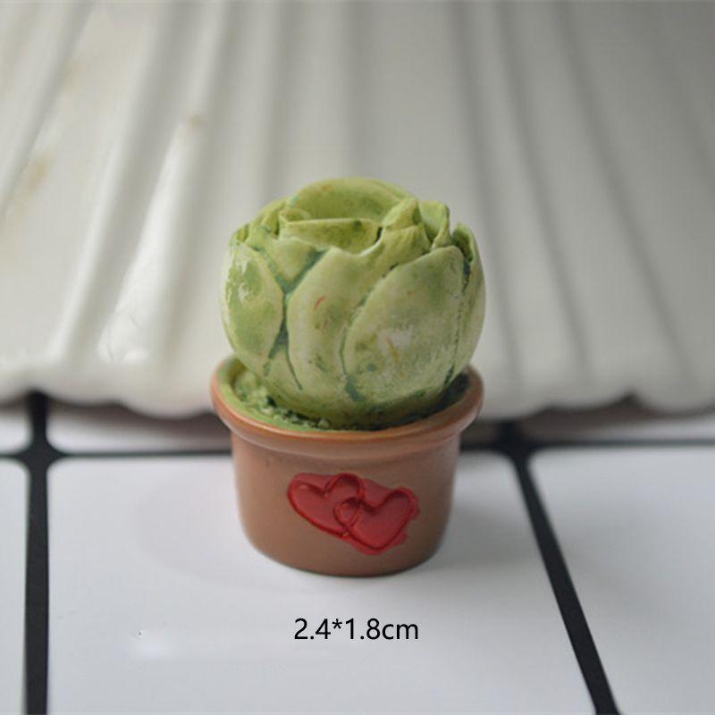 

Delightful Mini Cactus Resin Ornament For Charming Fairy Garden Decor Craft Heart Cactus