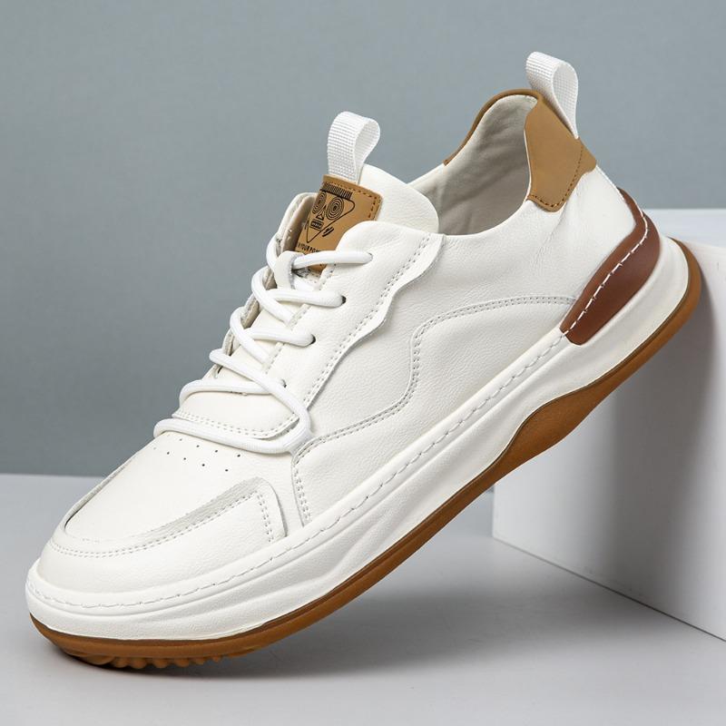 Trend versatile casual shoes single item fashion breathable board shoes men's cowhide men's white shoes sports shoes students