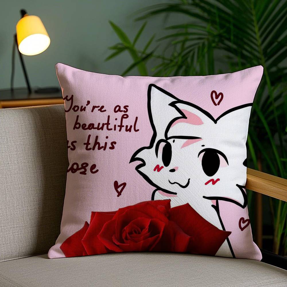 

B-Boykisser Глупый Кот Милая Наволочка Защита от пылевых клещей Невидимая молния Диван Кровать 12x12Inch