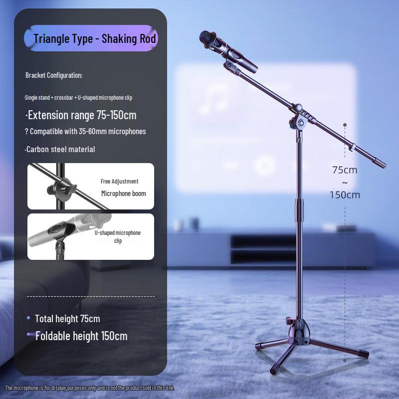 Professional Floor-standing Phone & Tablet Stand with Microphone Holder for Live Broadcasts and Streaming