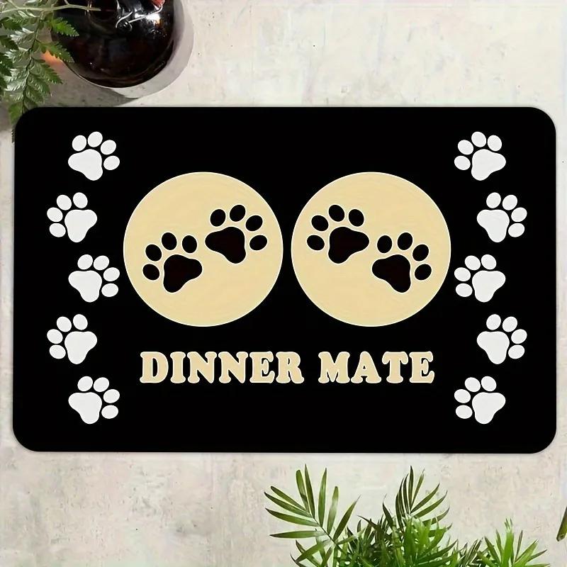 Dog Paw Print Non Slip Flannel Rug Machine Washable Area Carpet for Living Room Bedroom Kitchen Sofa Decor