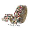1pcs 1.2cm Width Rhinestone Ribbon Trim Iron On Crystal Glass Mesh Banding  For DIY Crafts