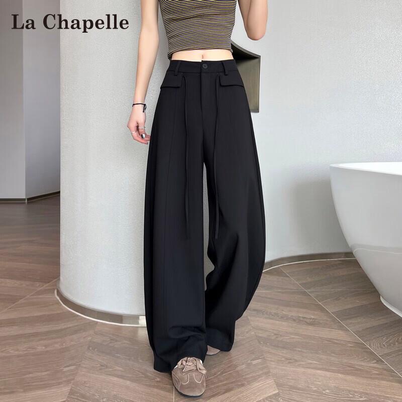 La Chapelle Women s High-Waist Wide-Leg Suit Pants S