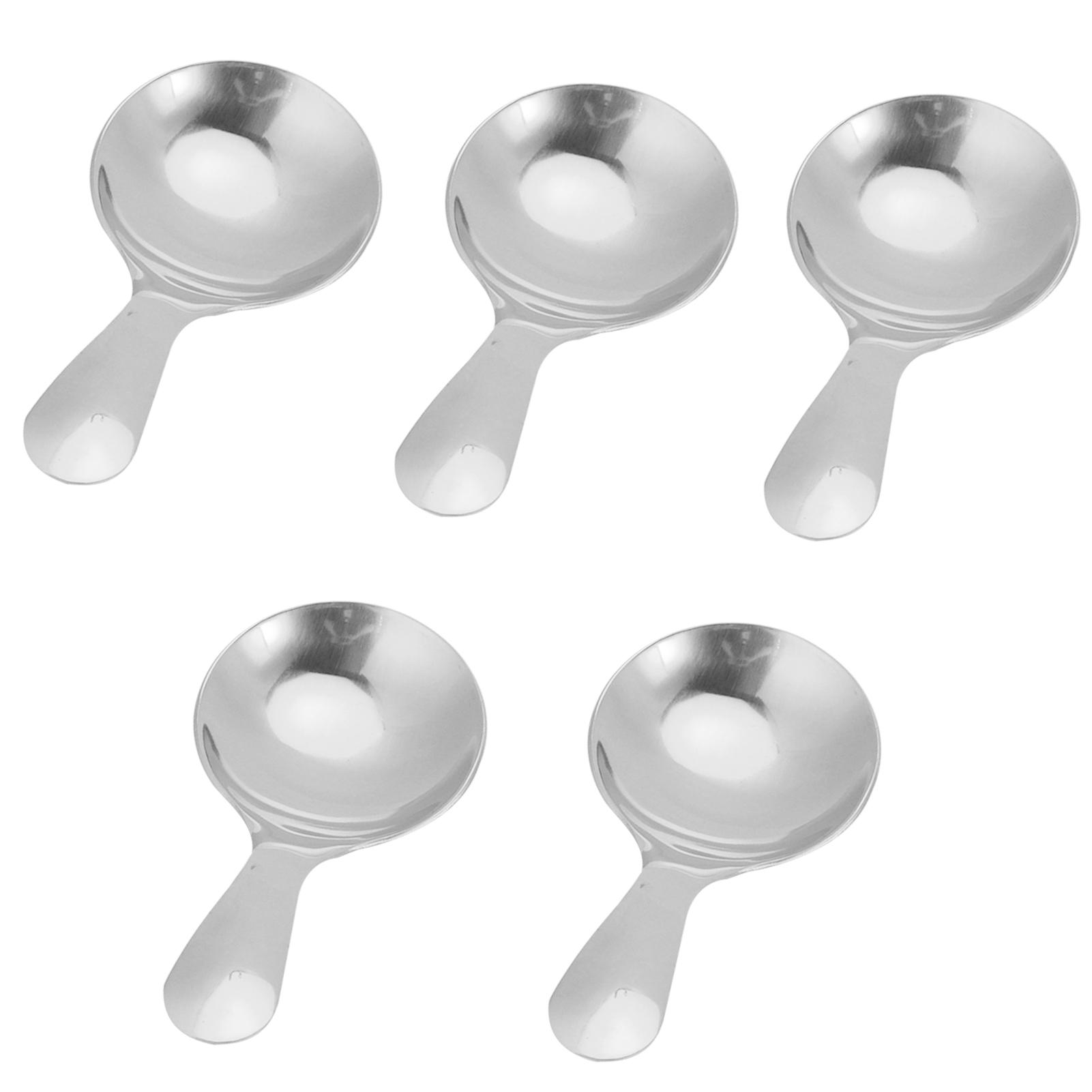 

5Pcs 304 Stainless Steel Ice Cream Scoop Tea Dessert Spoon Cream Kitchen UtensilsSilver срібний