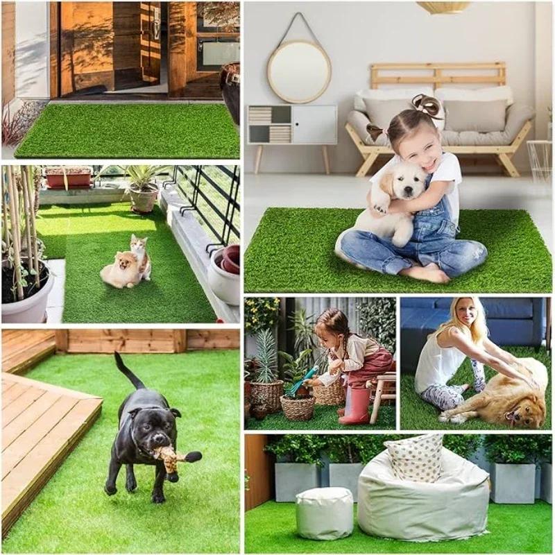 Kunstrasen Hunde-Stubenmatte Wiederverwendbarer Gras-Teppich Ersatzrasen Outdoor Rasenmatte Leicht zu Reinigen für Balkon Garten
