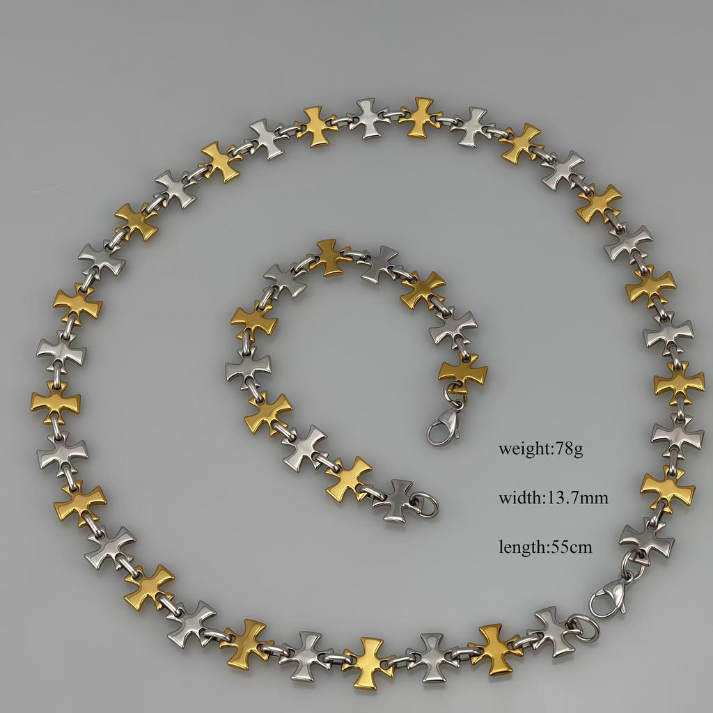 Trendige Herren-Kreuzkette aus Titanstahl – Hip-Hop-Design