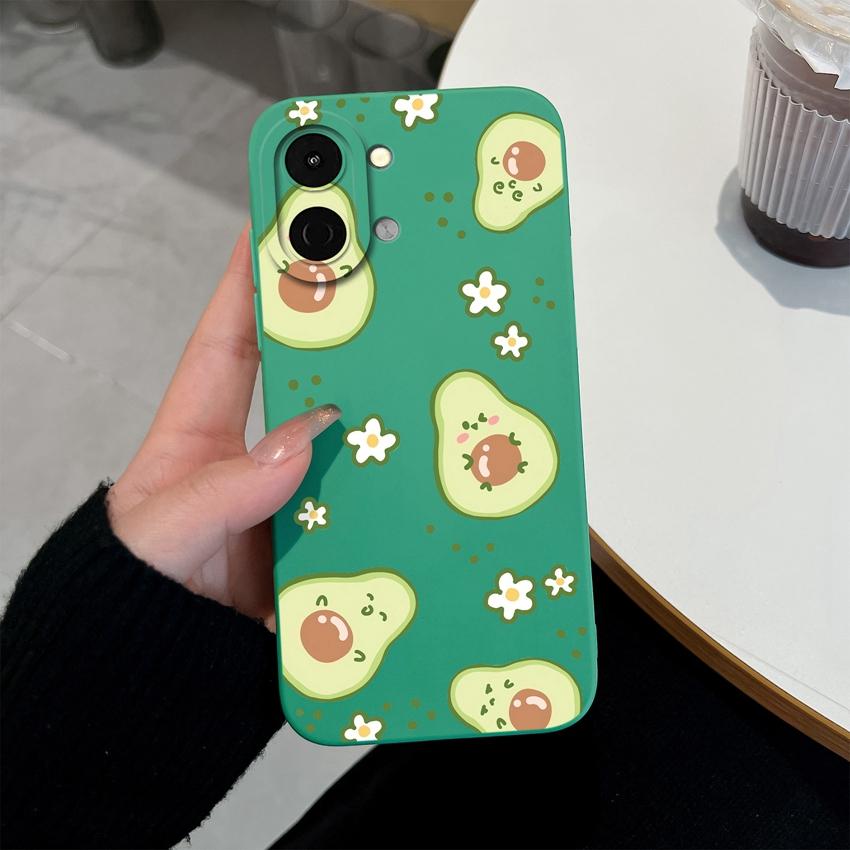Lovely Back Cover For Tecno Spark Go 3 2 1S Pova 7 Ultra Pro Spark 40 40C 30 Phone Bags Cute Avocado Pretty Flowers Shell Soft Silicone Anti Slip Case