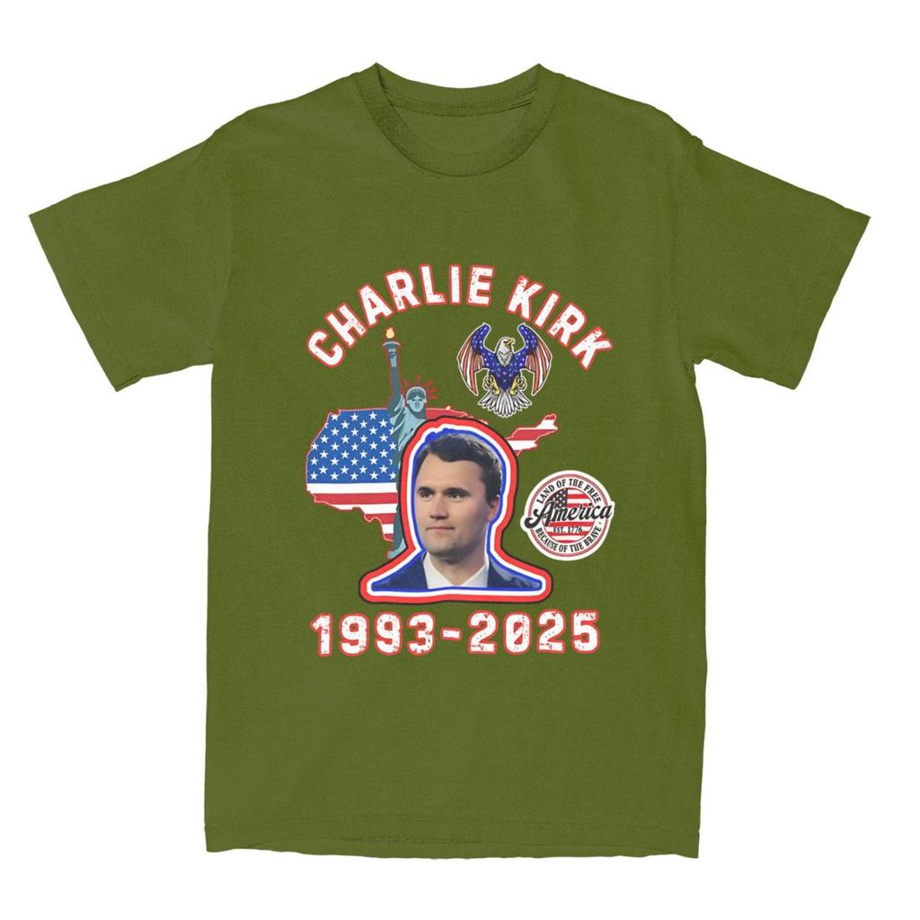 Rest In Peace Charlie Kirk Tshirt Men Cotton Tops Print Legends Never Die O-neck Short Sleeve